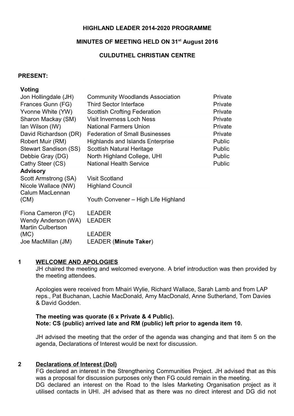 Highland Leader 2014-2020 Programme