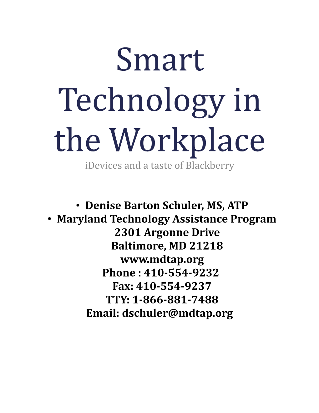 Smart Technology in the Workplace