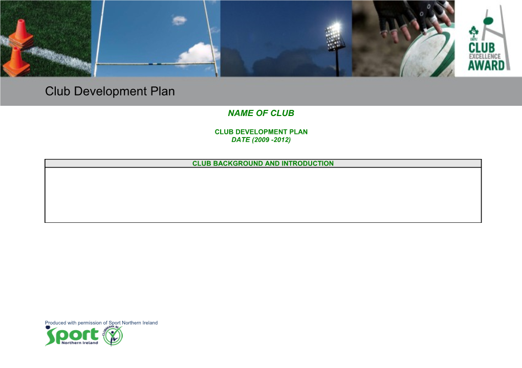 Club Development Plan