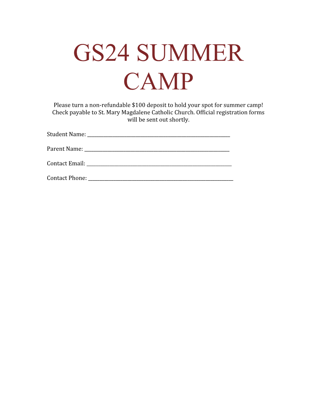 Gs24 Summer Camp
