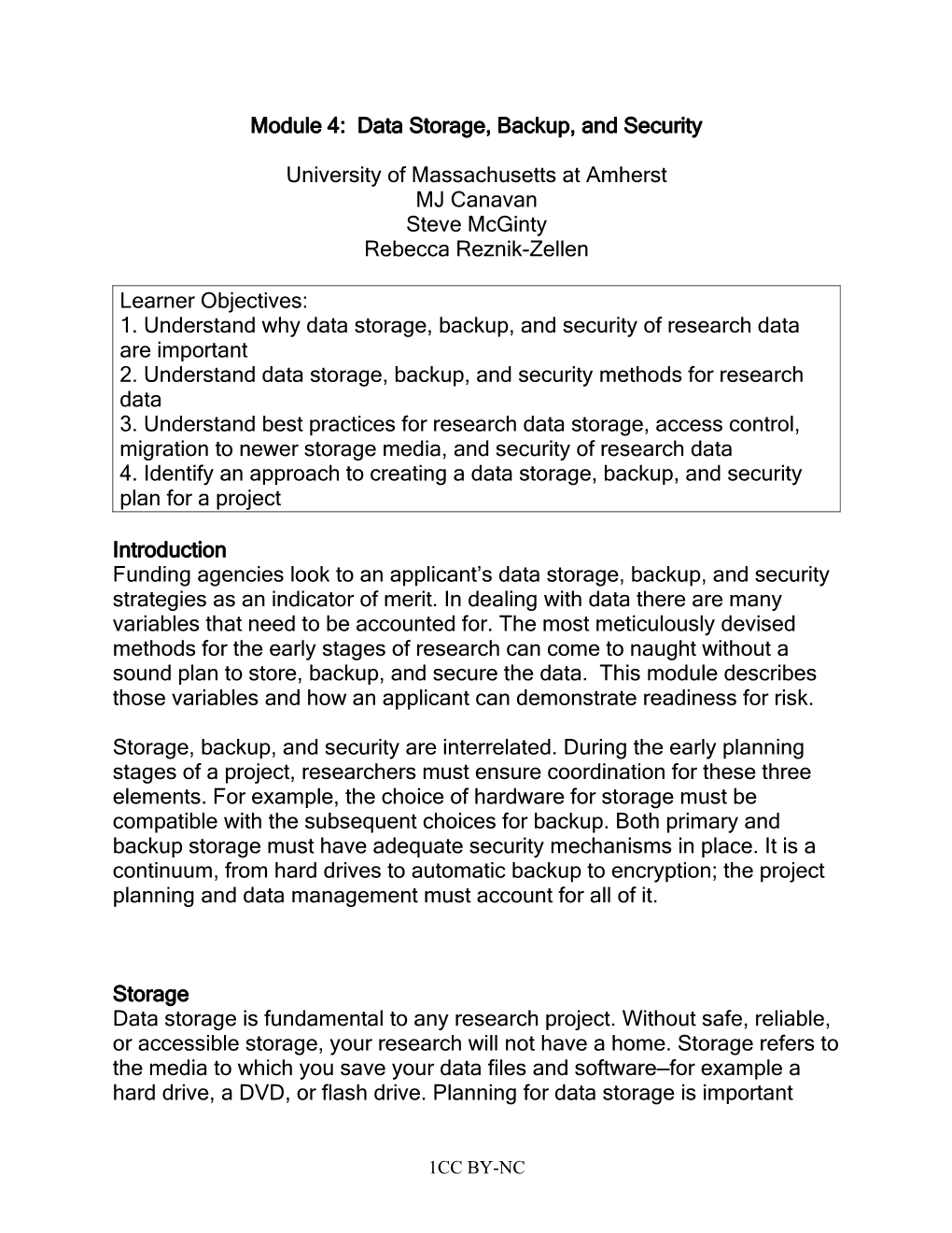 Module 4: Data Storage, Backup, and Security