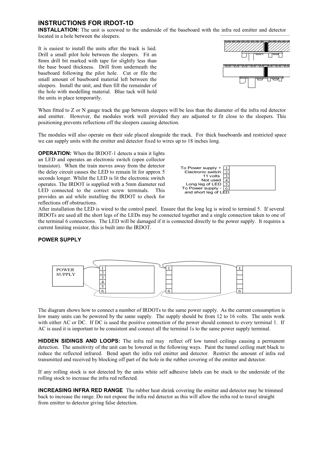 Instructions for Irdot-1