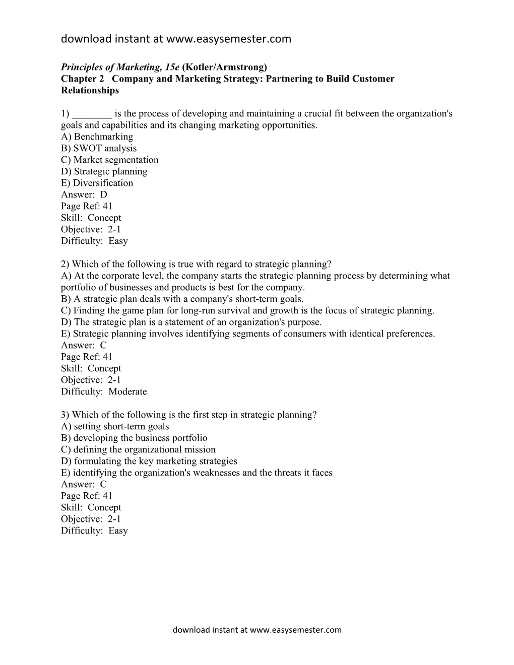 Principles of Marketing, 15E (Kotler/Armstrong)