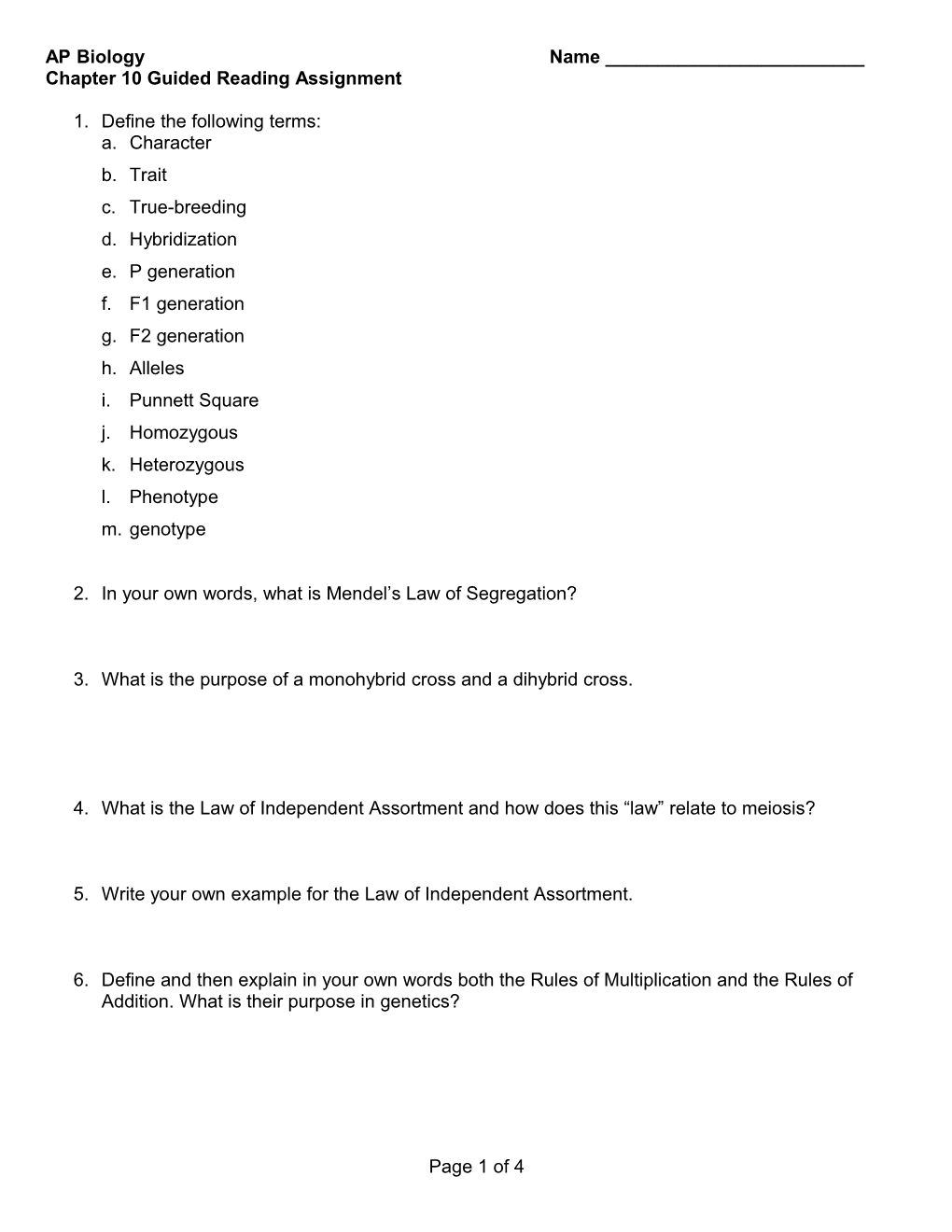 Chapter 10 Guided Reading Assignment