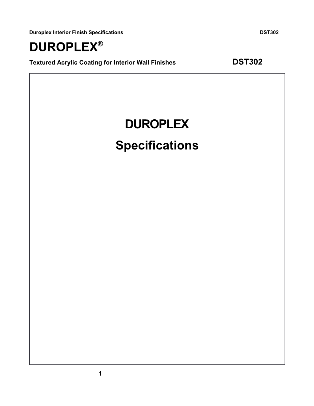 DST302 Duroplex Specificatons - Dryvit