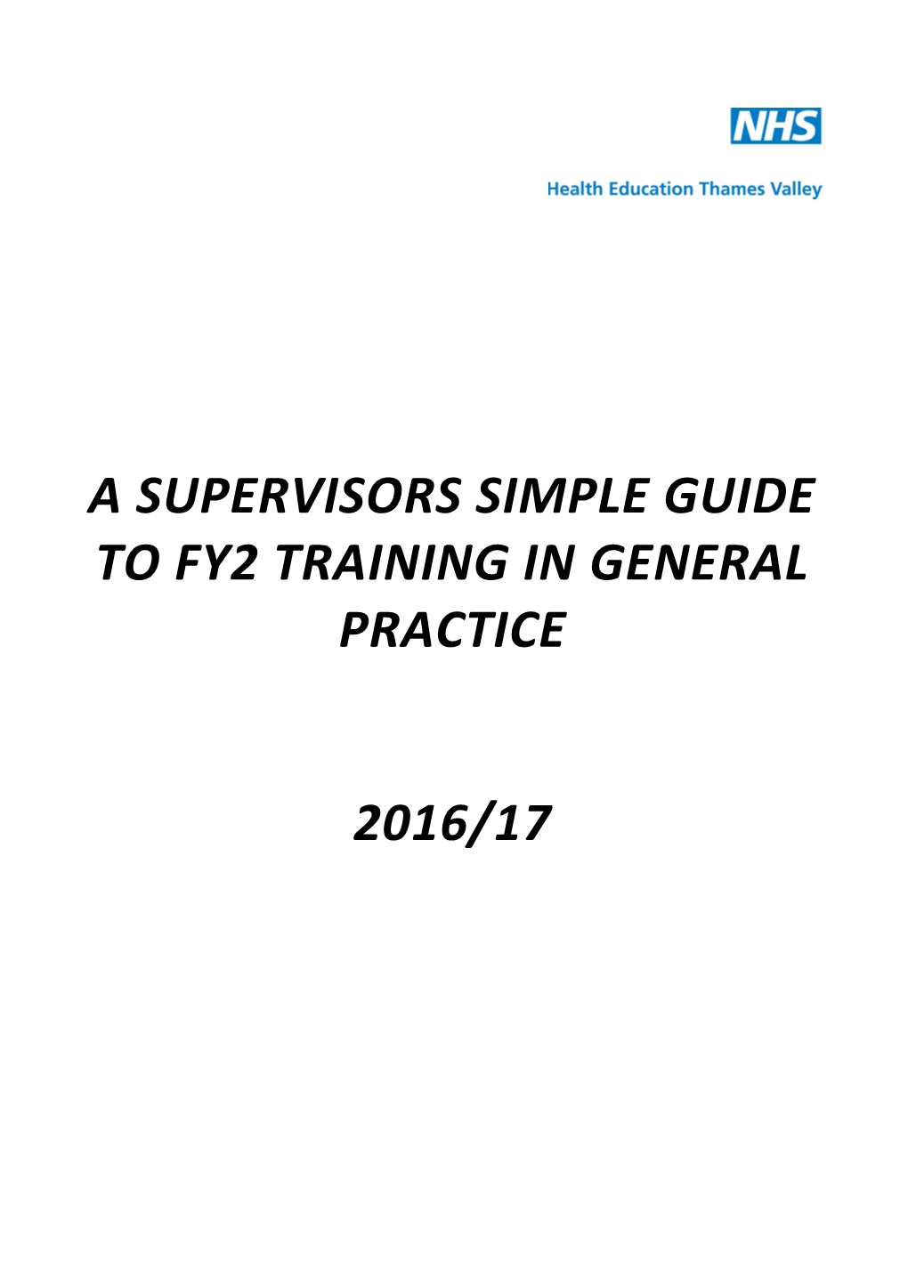 A Supervisors Simple Guide Tofy2 Training in General Practice