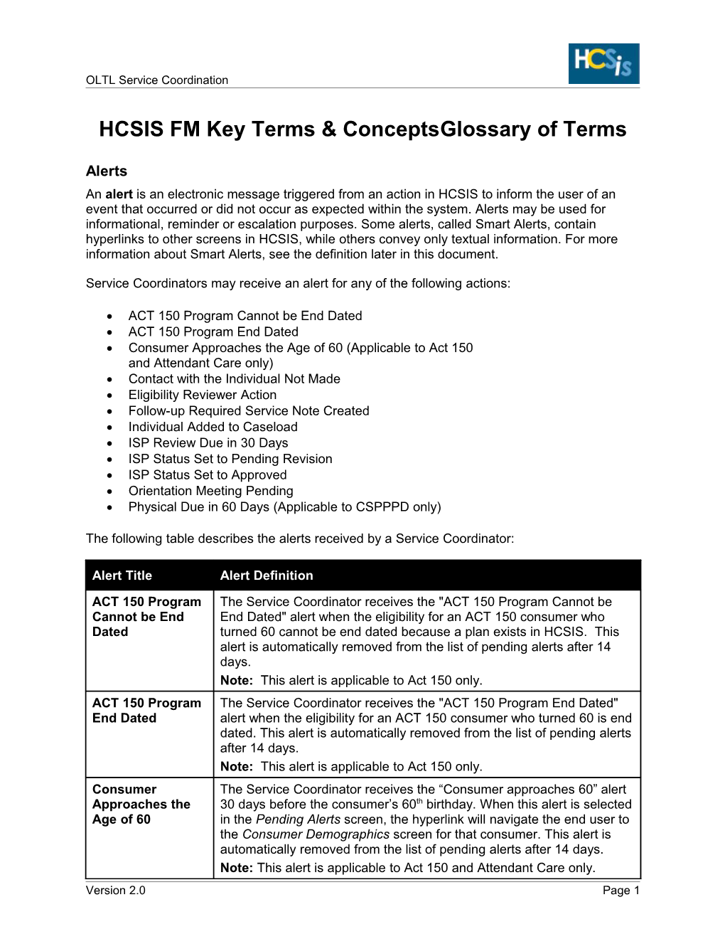 HCSIS FM Key Terms & Concepts