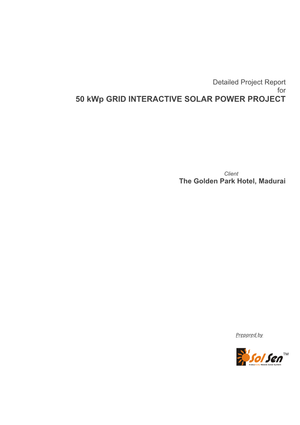 50 Kwp GRID INTERACTIVE SOLAR POWER PROJECT