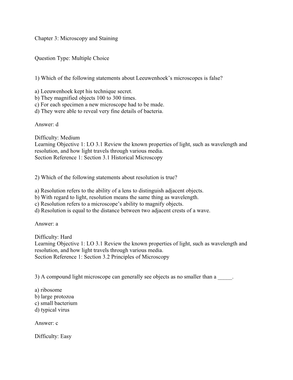 Chapter 3: Microscopy and Staining