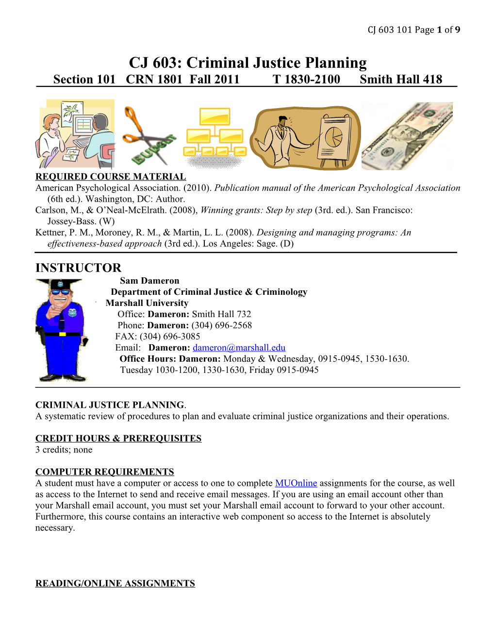 CJ 200.103 Fall 2010 Syllabus