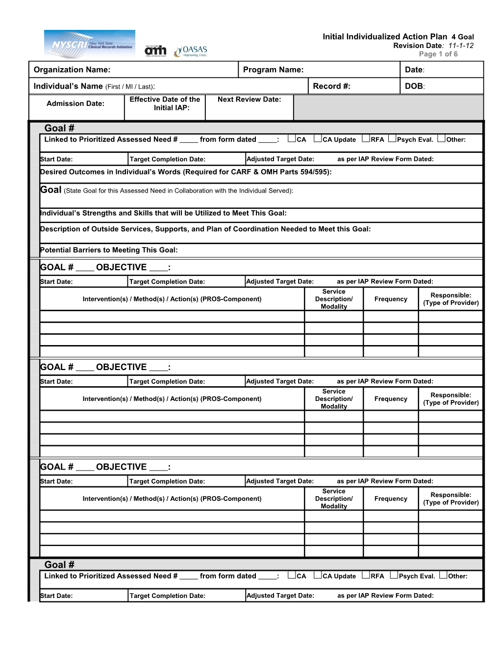 Effective Date of the Initial IAP