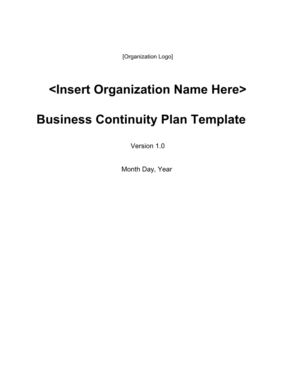 Business Continuity Template