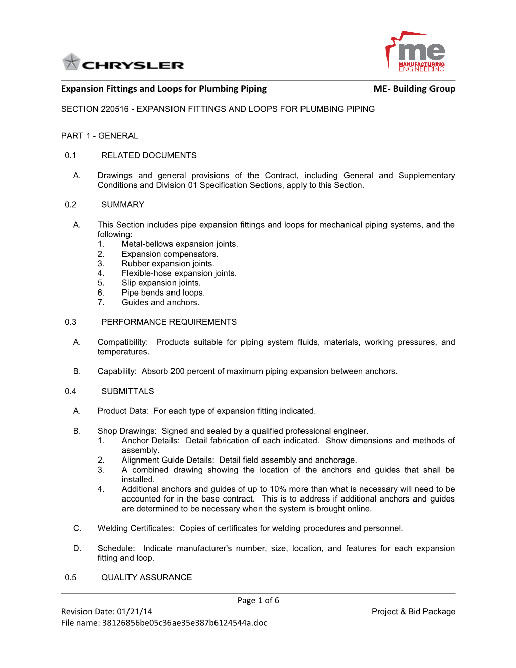 Expansion Fittings and Loops for Plumbing Pipingme- Building Group