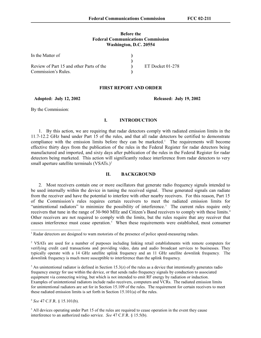 Federal Communications Commission FCC 02-211