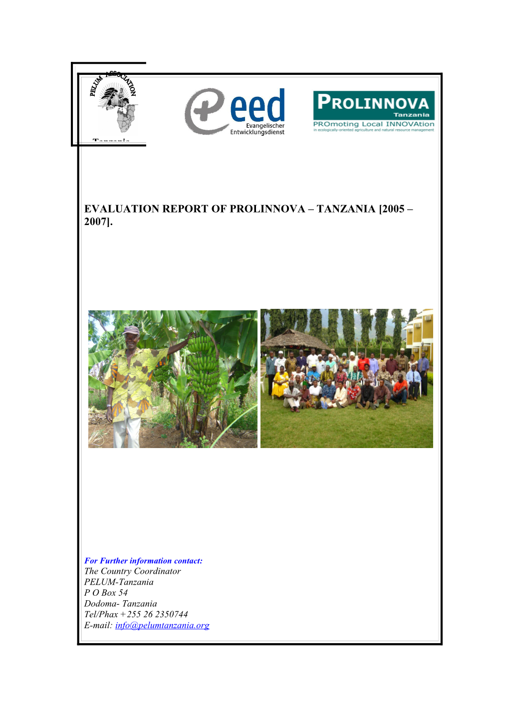 Evaluation Report of Prolinnova Tanzania 2005 2007