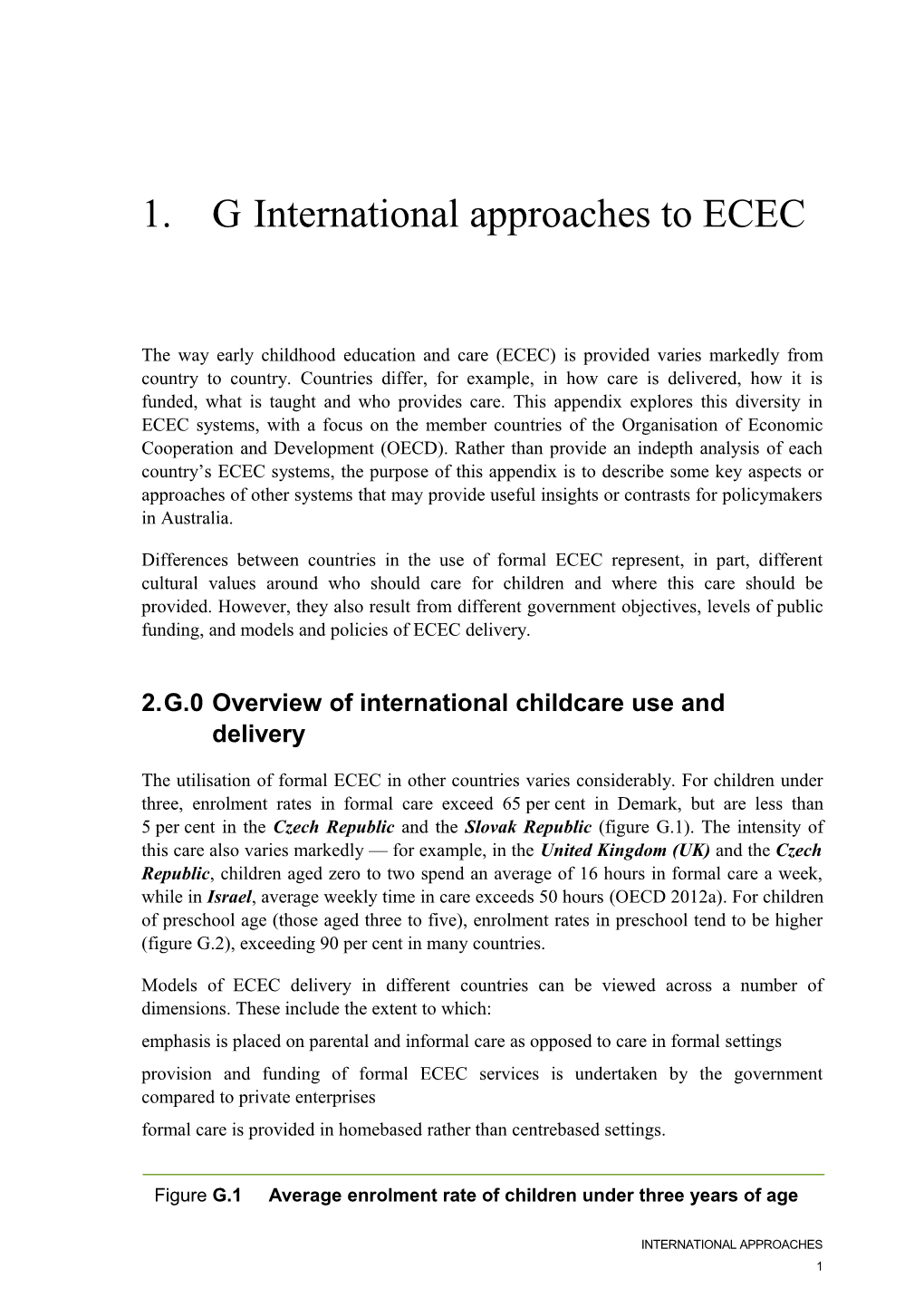 Ginternational Approaches to ECEC