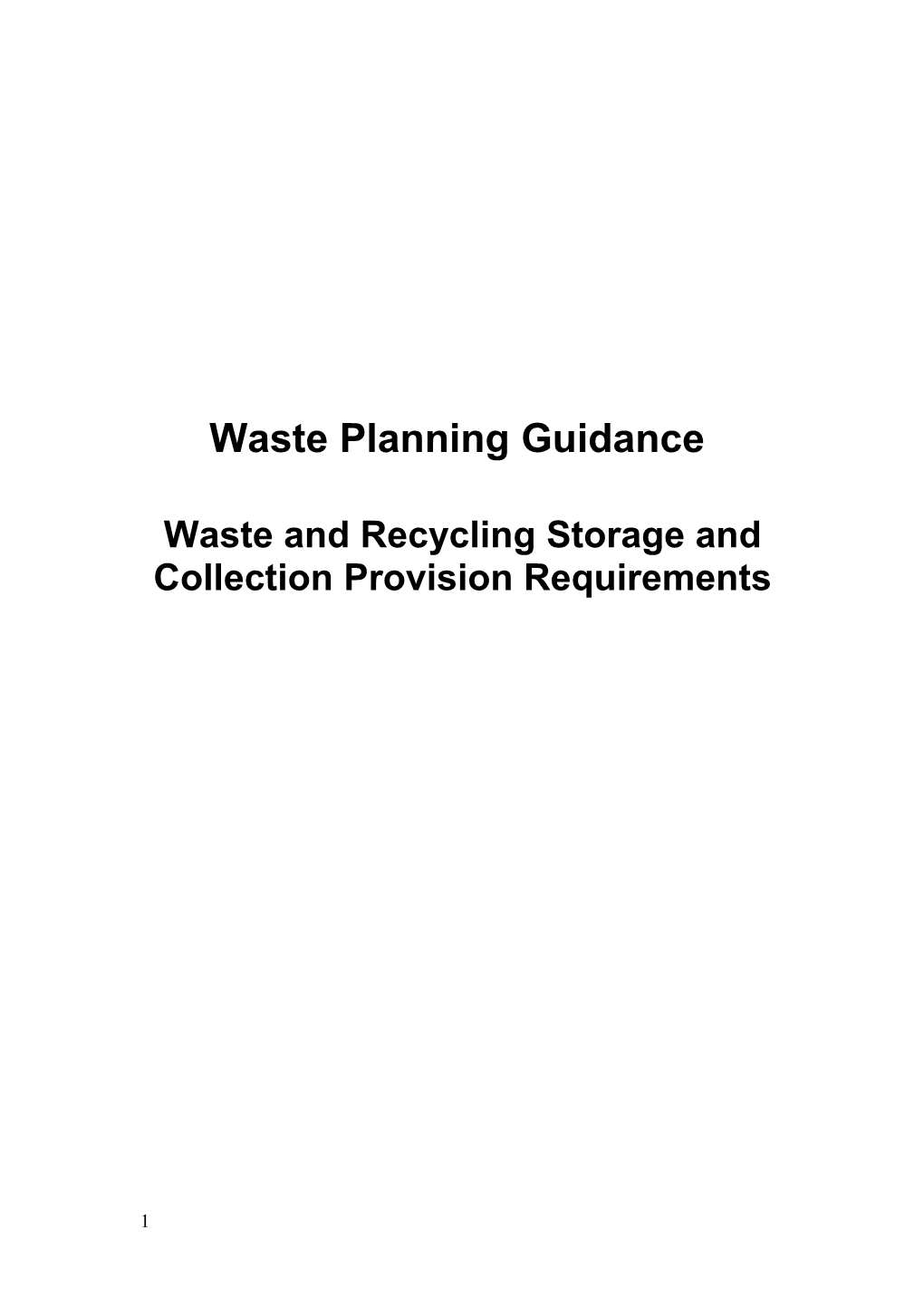 Waste Management Guidance for New Developments