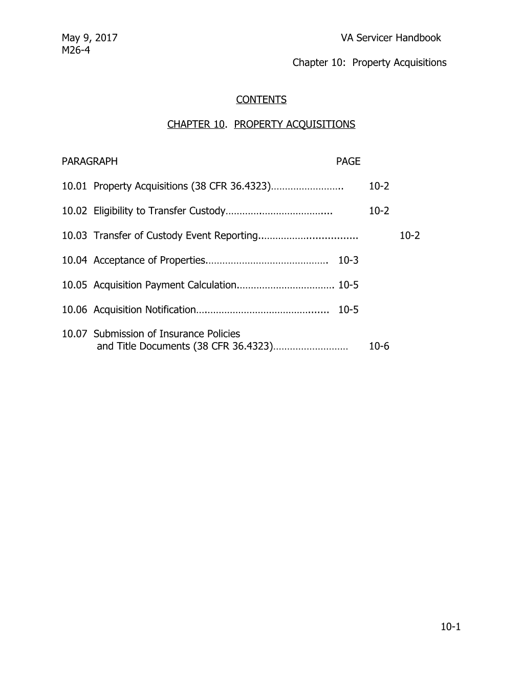 Chapter 10: Property Acquisitions