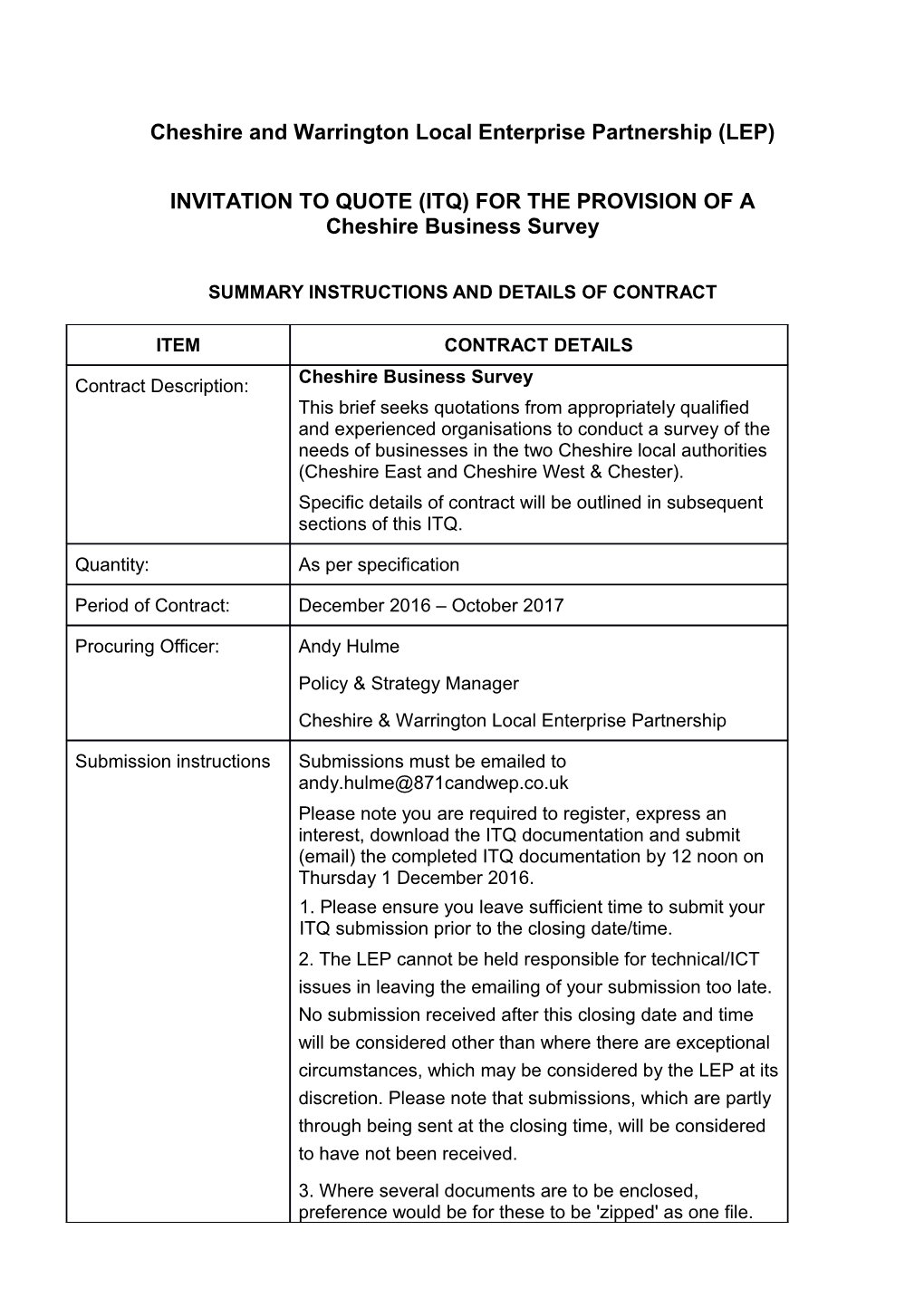 Cheshire and Warrington Local Enterprise Partnership (LEP)