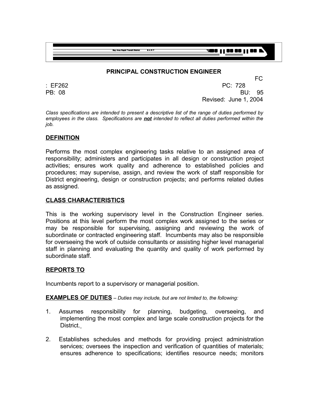 Principal Construction Engineer