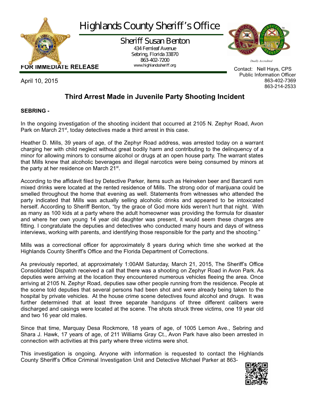 Third Arrest Made in Juvenile Party Shooting Incident
