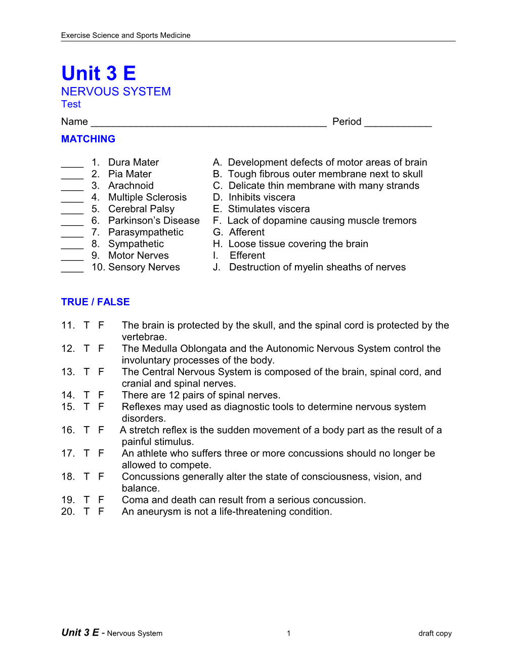 ____1. Dura Matera. Development Defects of Motor Areas of Brain