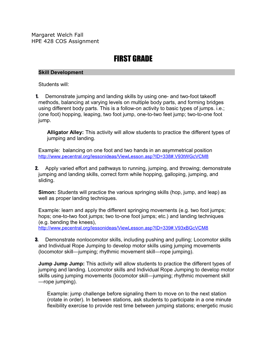 HPE 428 COS Assignment