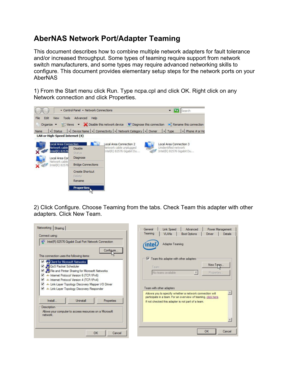 Network Port/Adapter Teaming