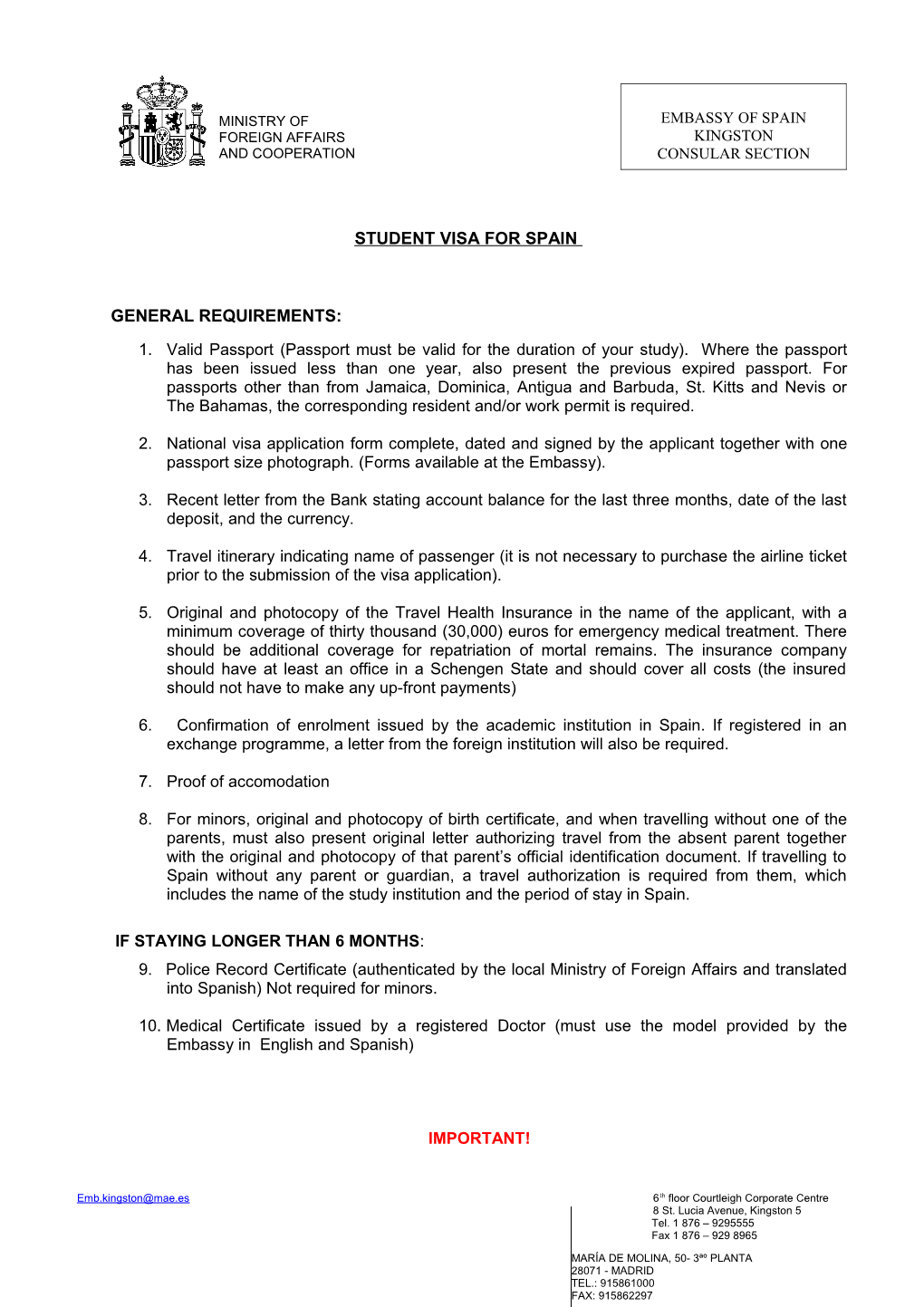 Student Visa Requirements