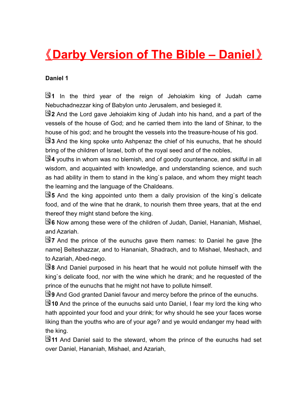 Darby Version of the Bible Daniel