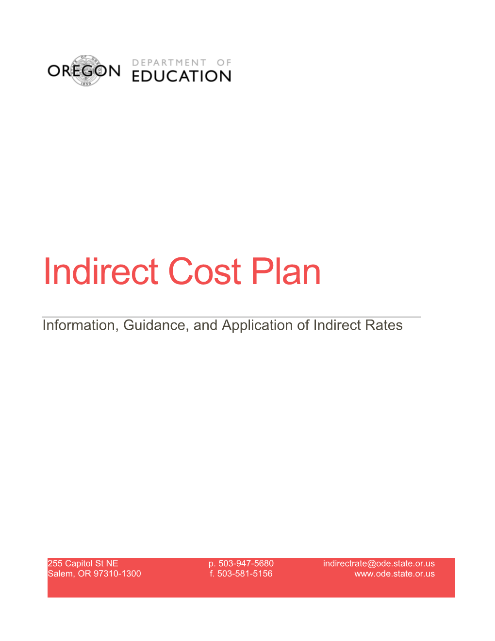 LEA Indirect Cost Plan Handbook