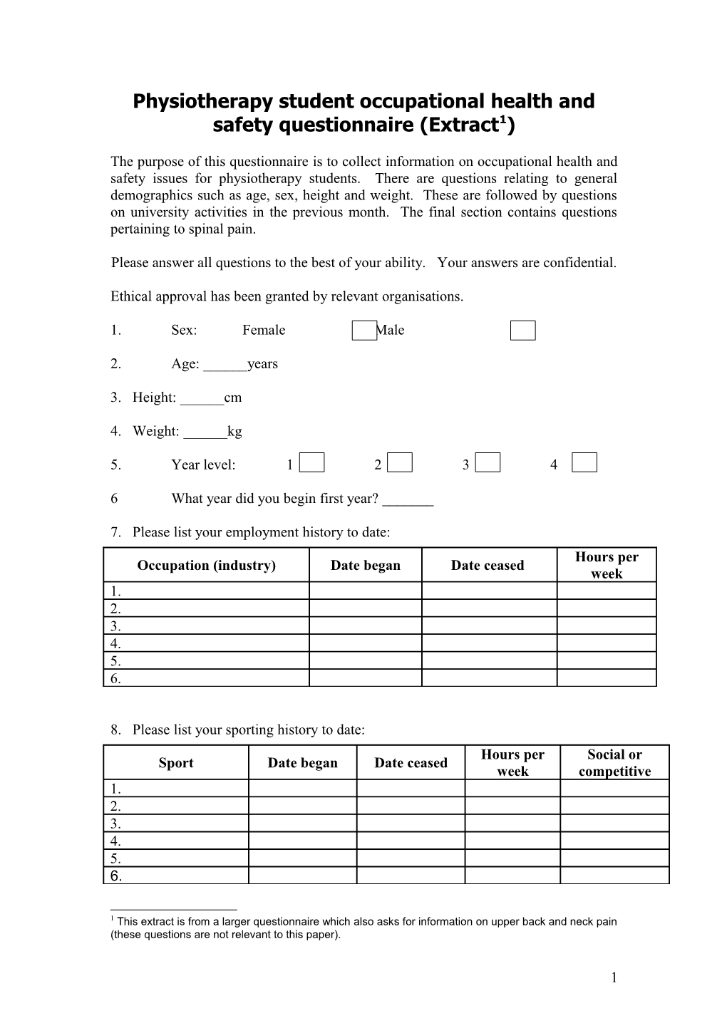 Back Pain in Physiotherapy Students