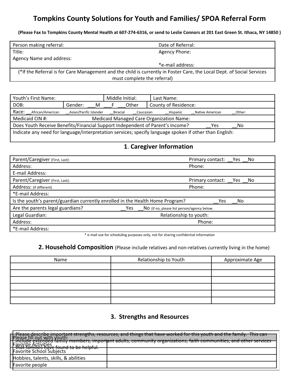 Tompkins County SPOA Universal Referral Form