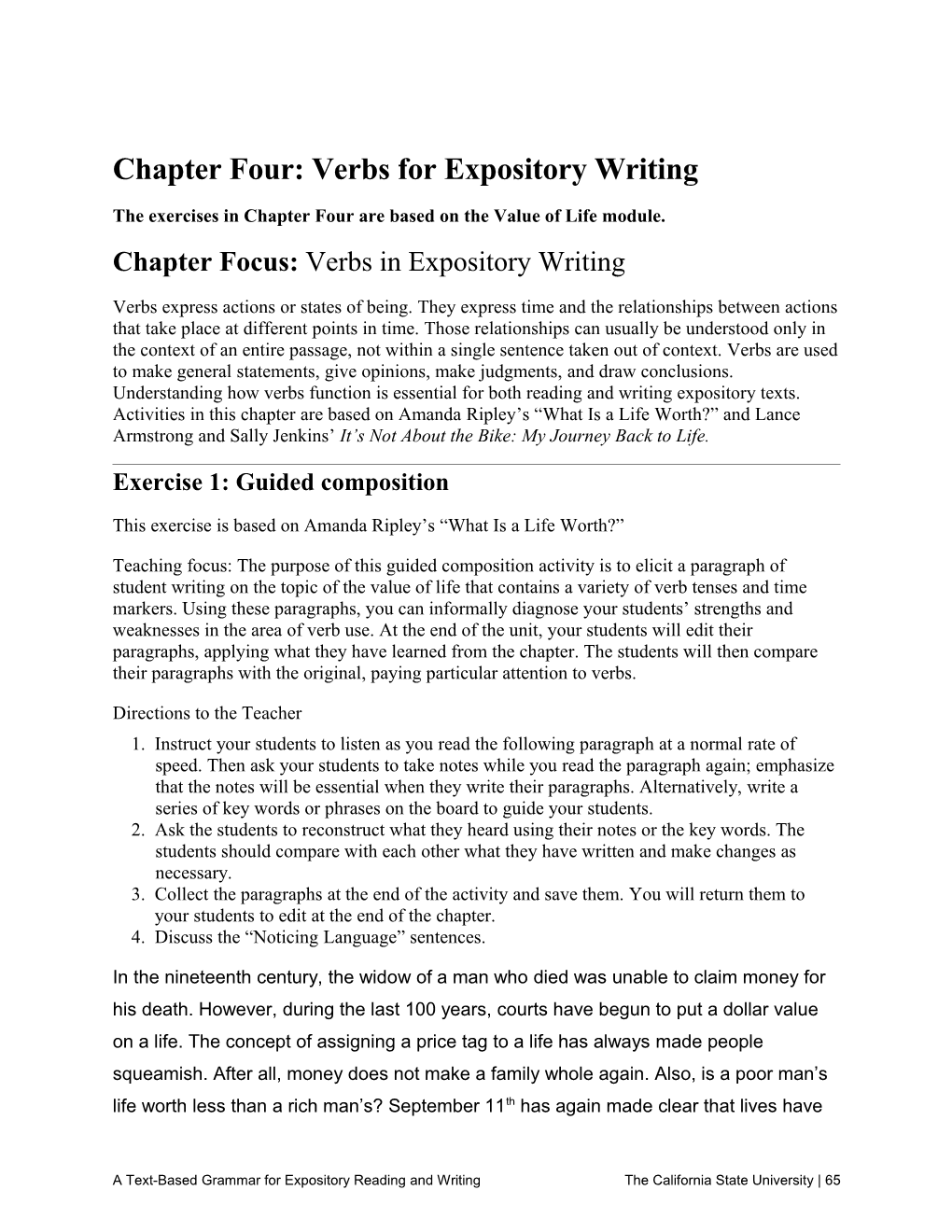 Chapter Four: Verbs for Expository Writing