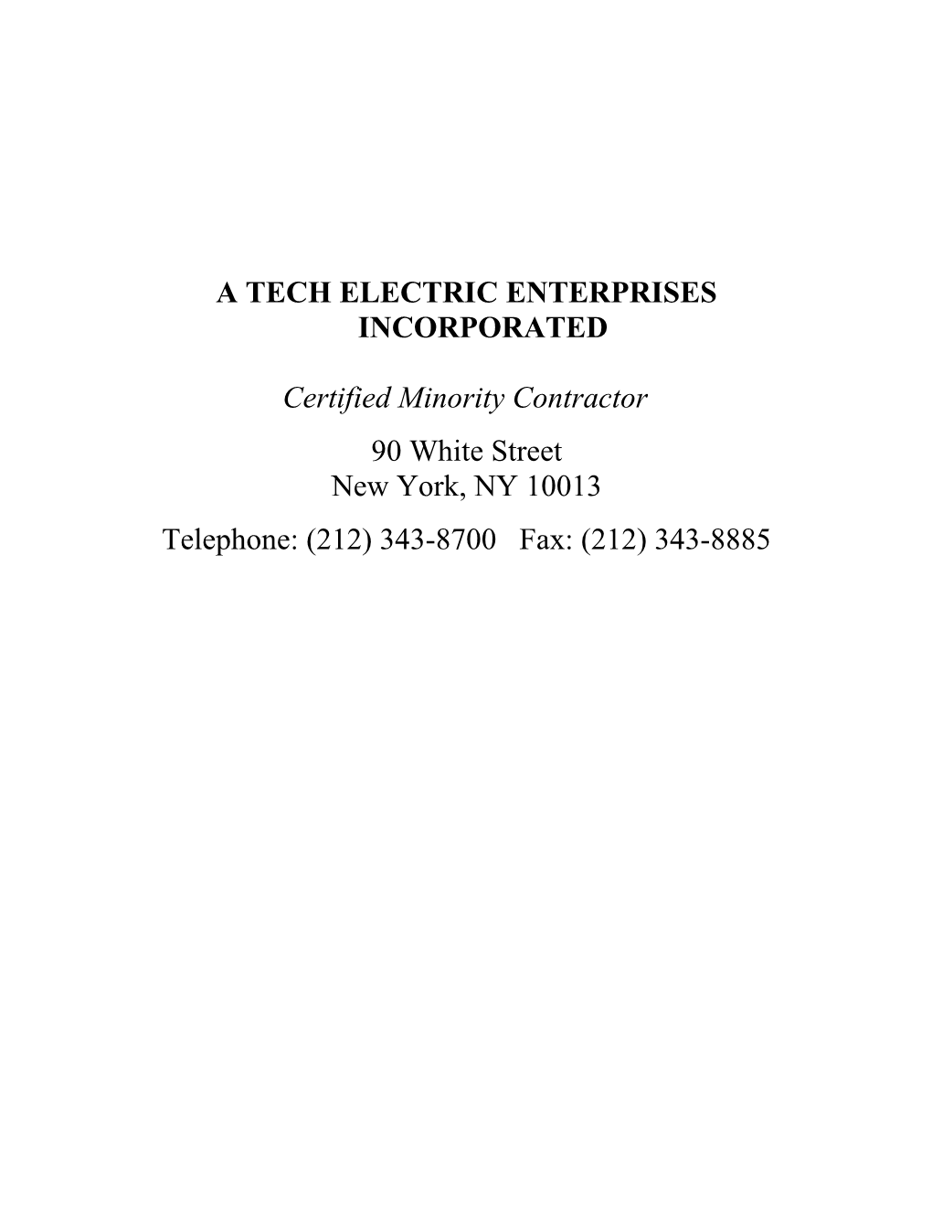 A Tech Electric Enterprise Incorporated