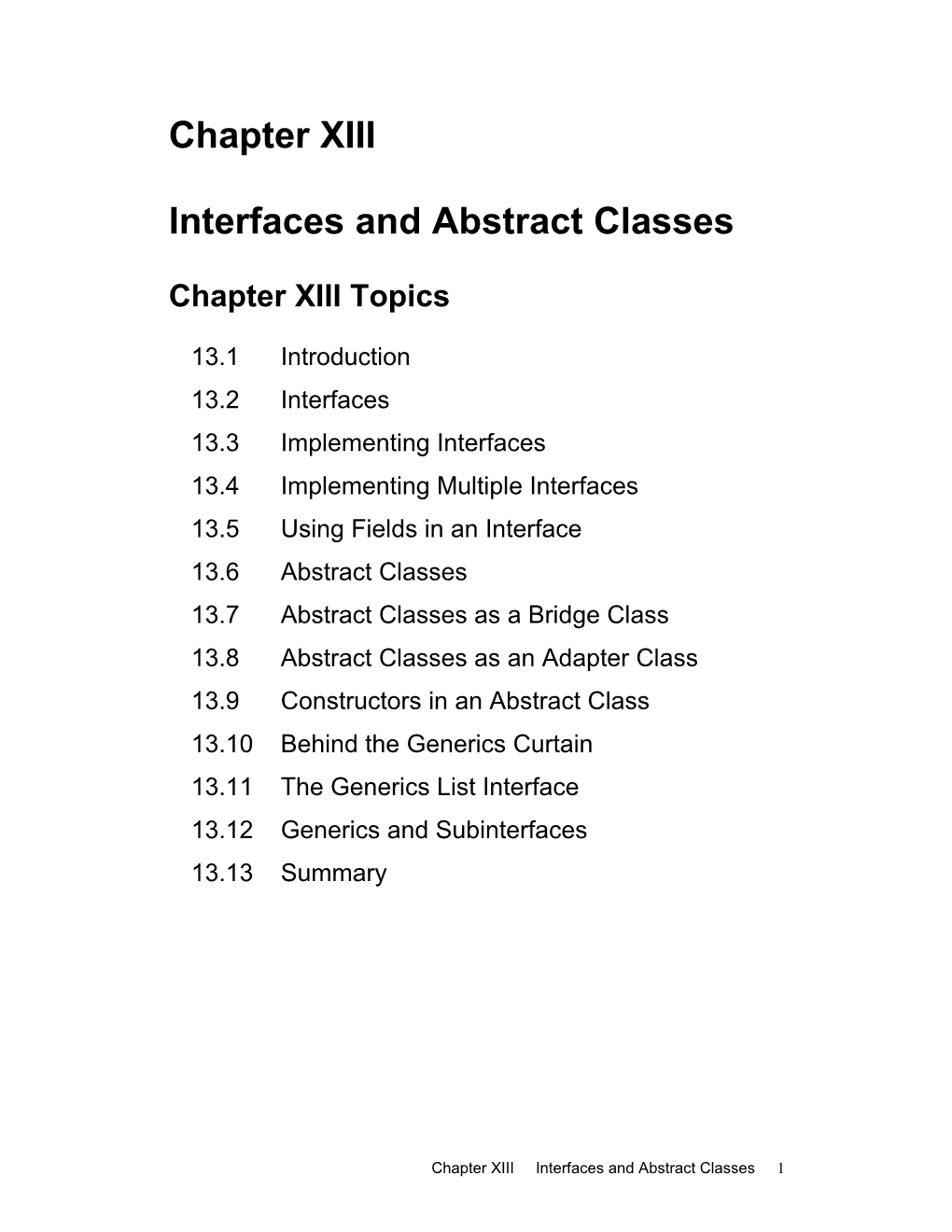 Interfaces and Abstract Classes