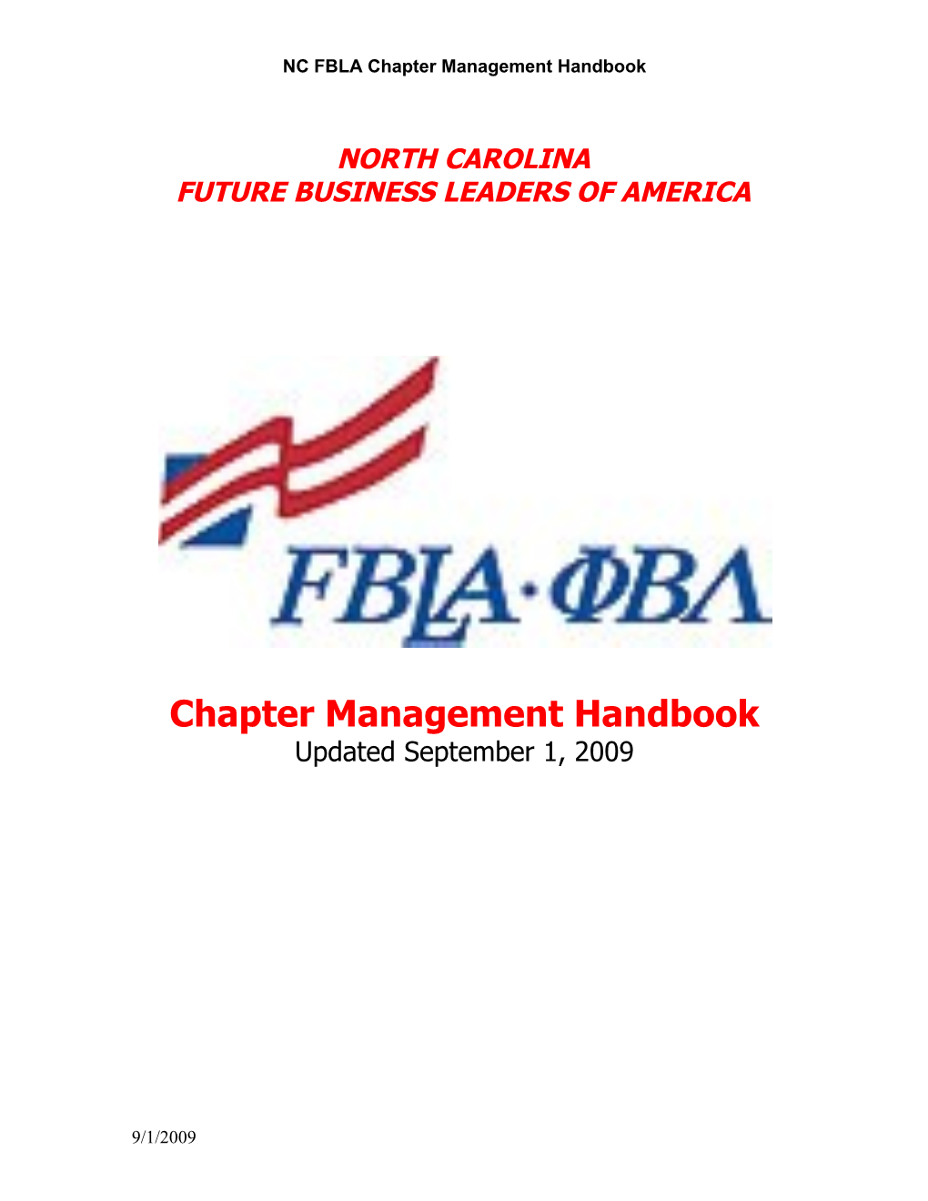 NC FBLA Chapter Management Handbook