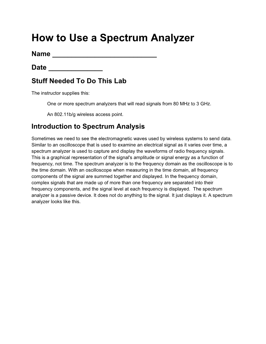 How to Use a Spectrum Analyzer