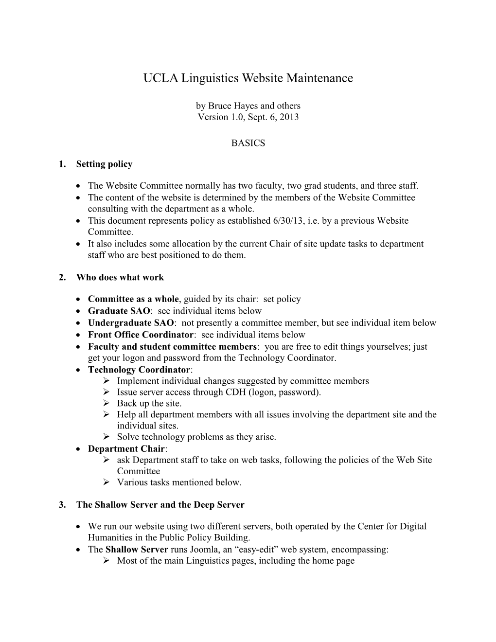 UCLA Linguistics Website Maintenancep. 1