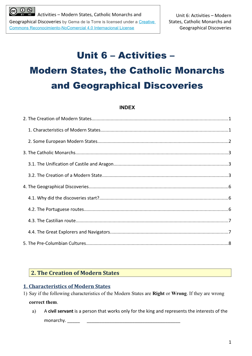 States, Catholic Monarchs And