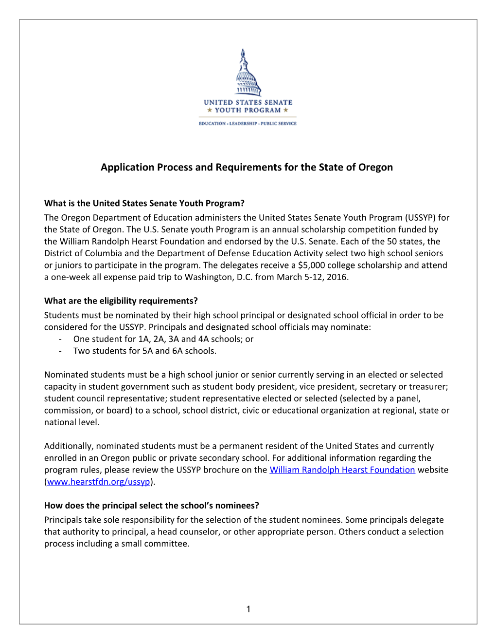 Application Process and Requirements for the State of Oregon