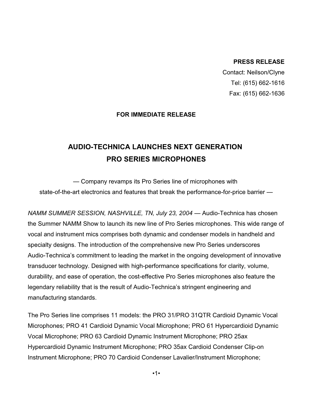 Audio-Technica Launches Next Generation