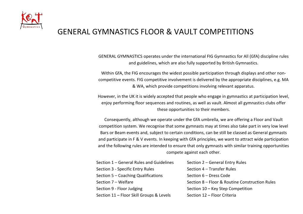 General Gymnastics Floor & Vault Competitions