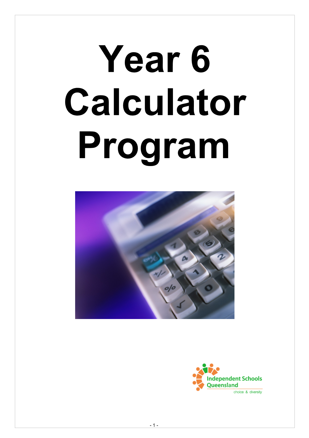 Year 6 Calculator Program