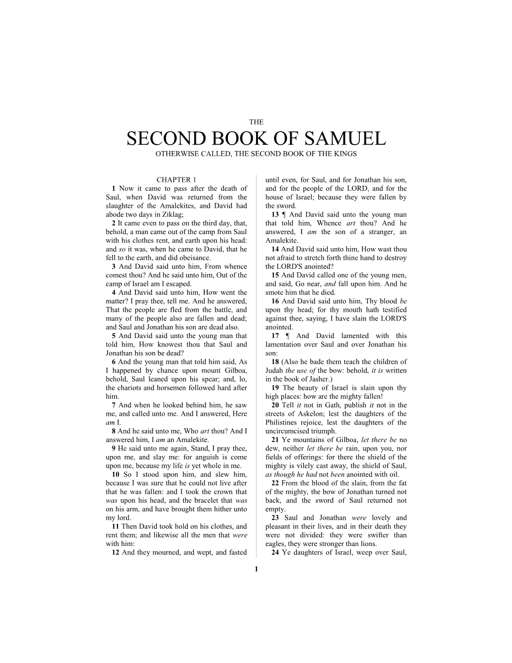 The Book of 2 Samuel