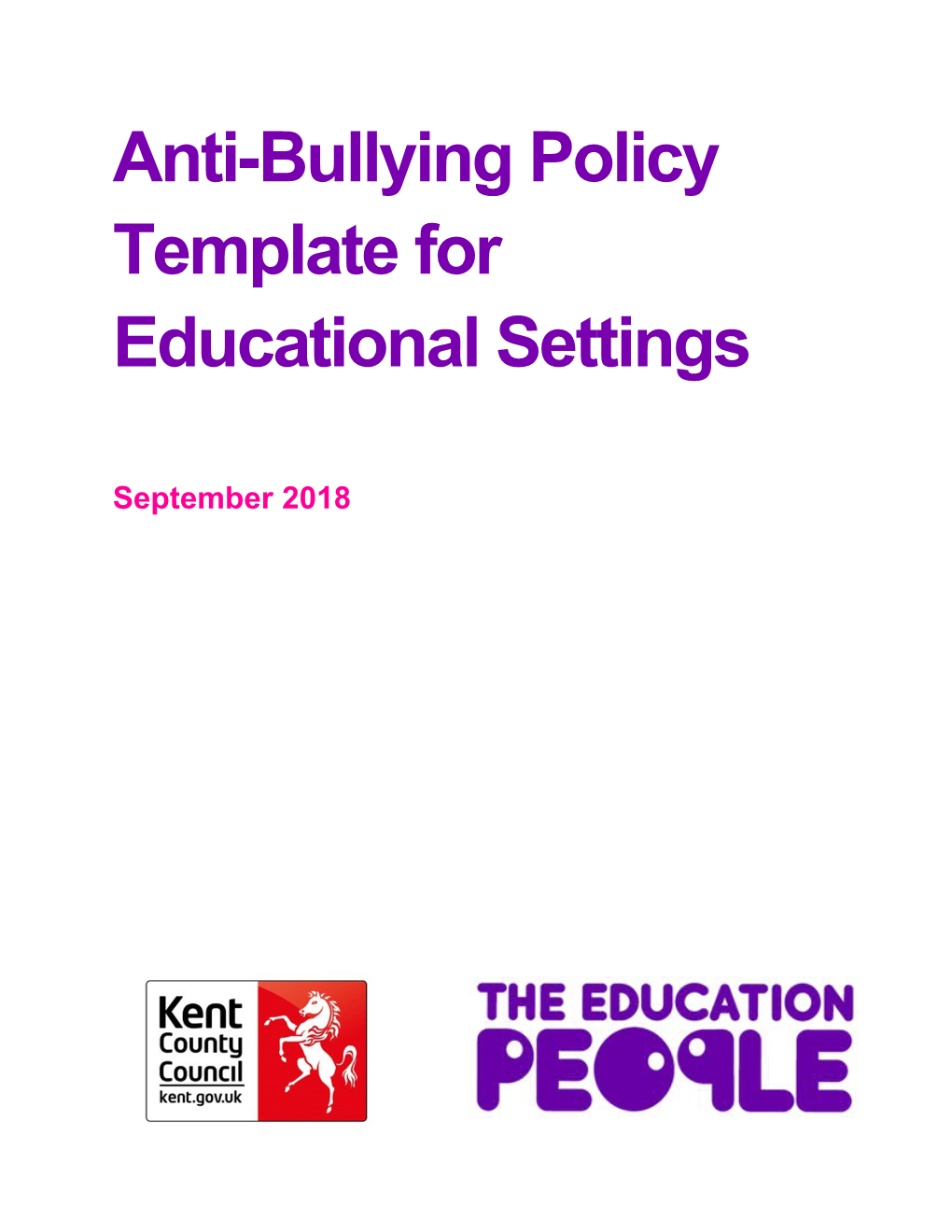 Anti-Bullying Policy Template for Educational Settings