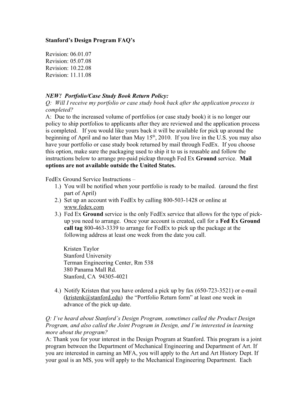NEW! Portfolio/Case Study Book Return Policy