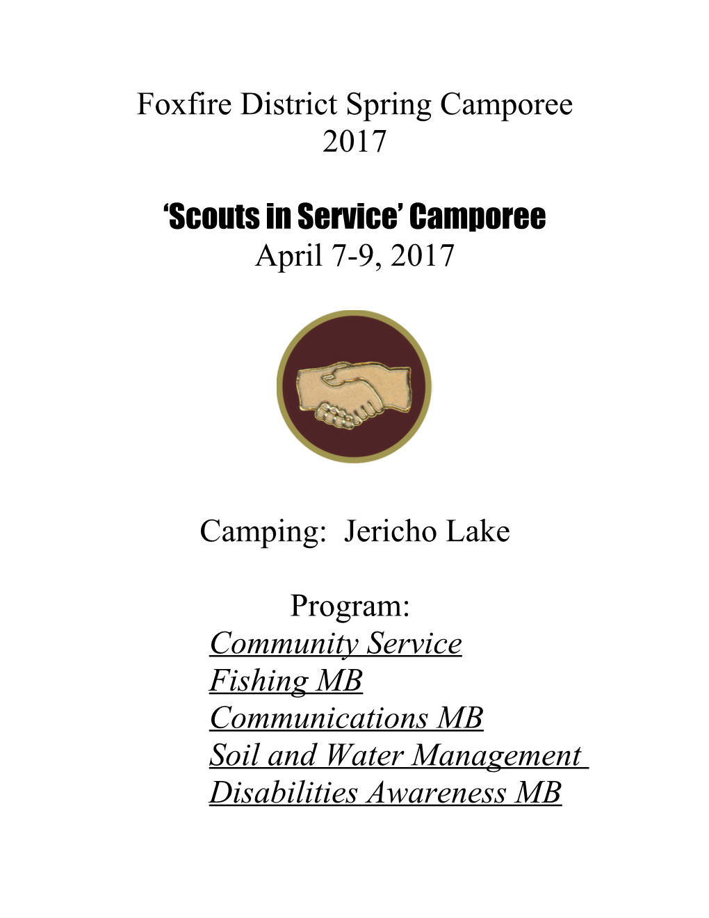 Foxfire District Spring Camporee