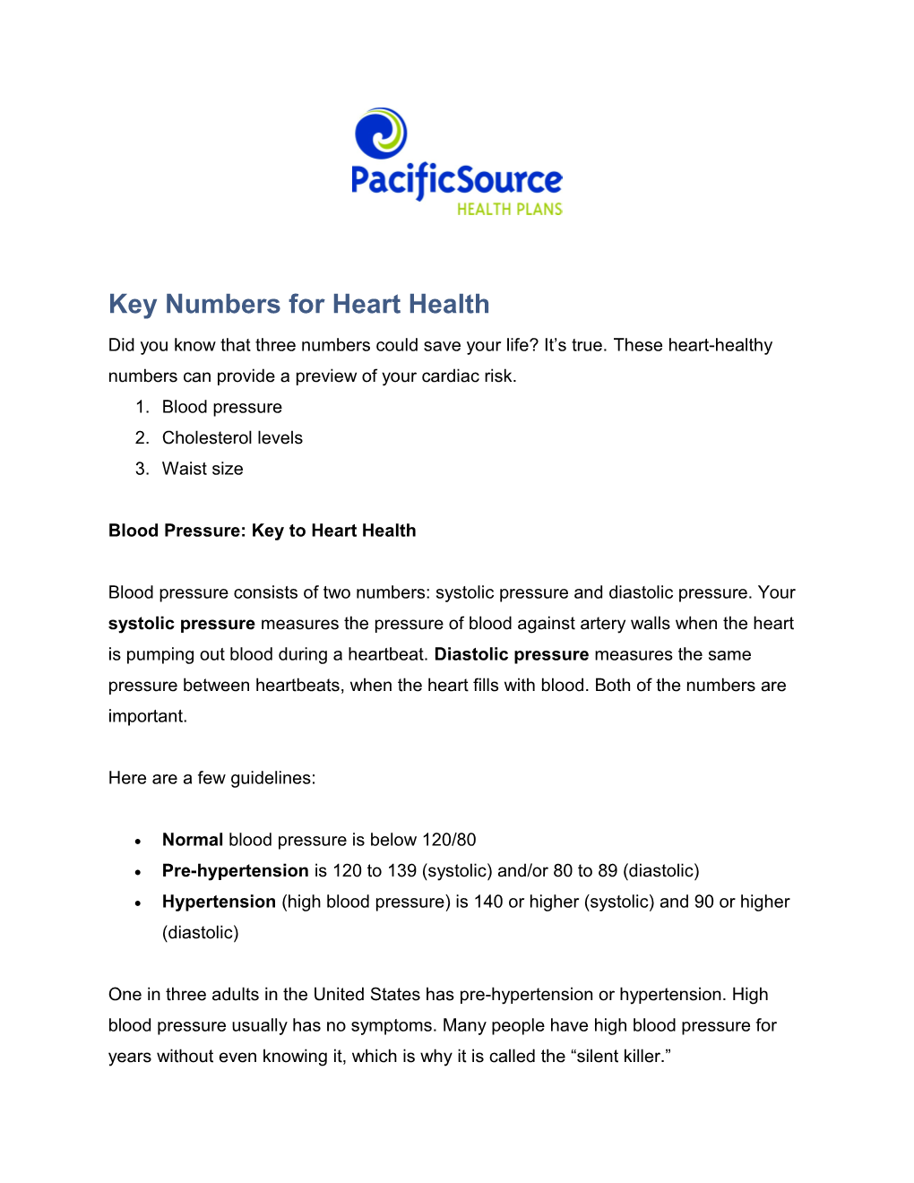 Key Numbers for Heart Health