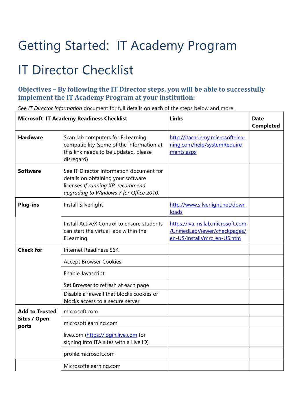 Microsoft IT Academy Report Template - A4